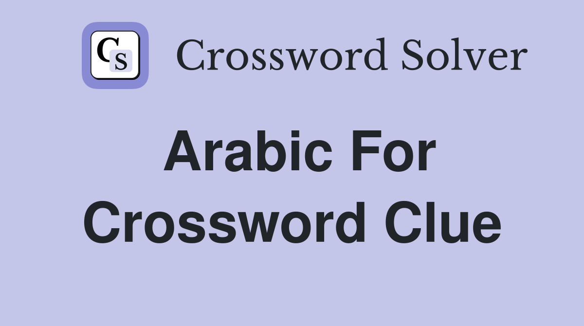 Arabic for